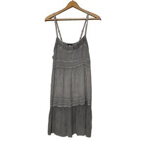 Sundress Woman’s Size XL Papillon Gray Stone Washed Spaghetti Straps Cinched